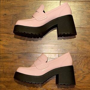 Stylish Pink Platform Loafers